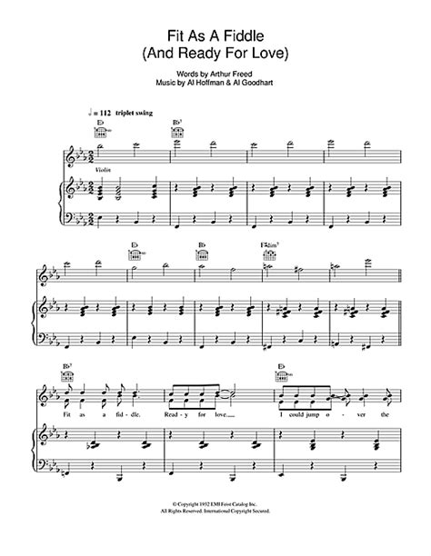 Fit As A Fiddle From Singin In The Rain Partition Par Al Hoffman