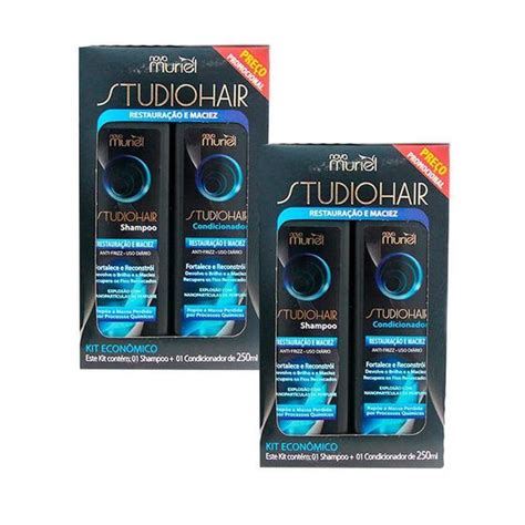 Kit 2 Shampoo Condiciona Studio Hair Anti Frizz 500Ml Kit Shampoo