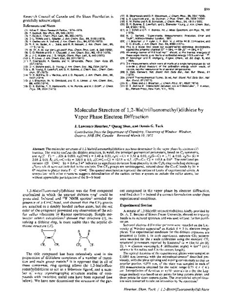 Pdf Molecular Structure Of 12 Bistrifluoromethyldithiete By Vapor