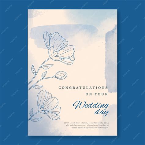 Premium Vector | Hand drawn wedding congratulations card