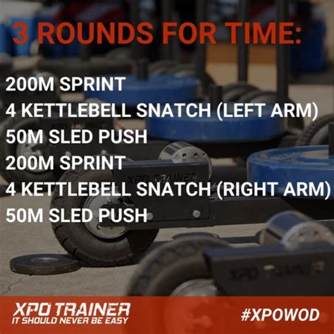 Endurance Workout Sprints Kettlebell Snatches And XPO Sled Push