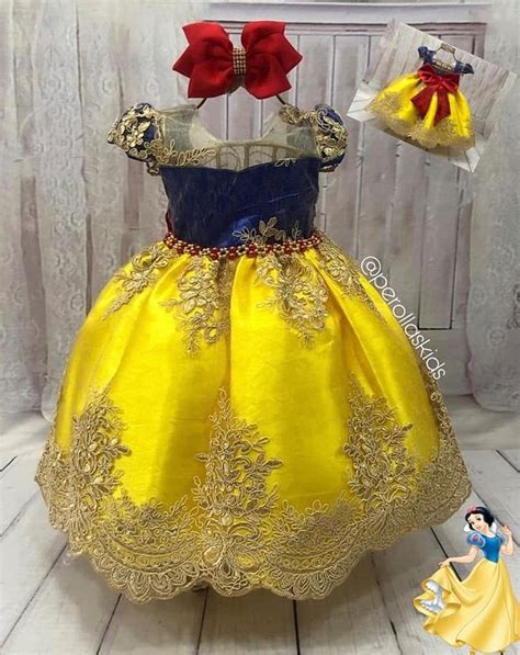 Branca De Neve Vestido Infantil - Vestido Branca De Neve Infantil Realeza - Perollas Kids