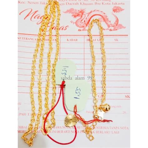 Jual Emas Mudah Murni Kadar 9 77 Kalung Nuri Free Gelang Tangan Nuri 1