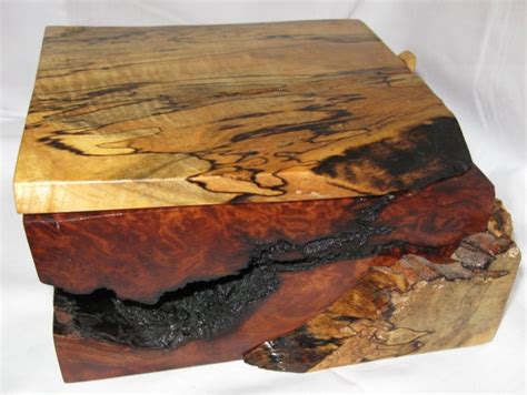 Small Redwood Burl Box With Spalted Maple Pivot Lid Etsy Redwood