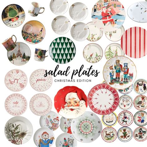 a collection of christmas plates with santa clause on them