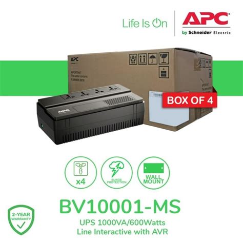 APC UPS BV1000I MS 1000VA 600Watts Line Interactive With AVR BOX OF 4