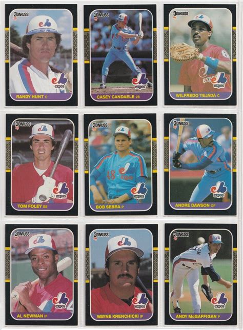 Donruss Baseball Montreal Expos Team Set Of Ebay