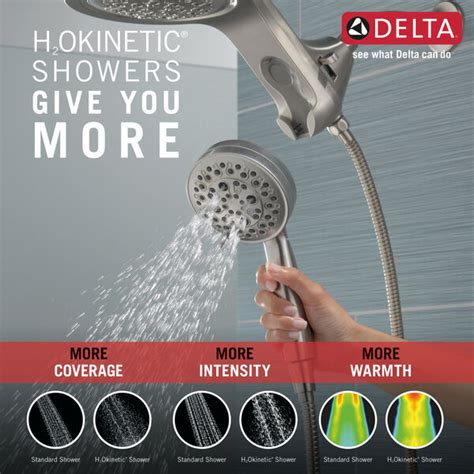 Hydrorain® H2okinetic® 5 Setting Two In One Shower Head In Lumicoat