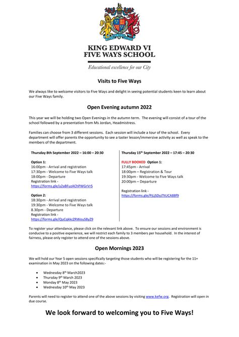 King Edward Vi Five Ways Schoo Visits To Kevi Five Ways Hh Page