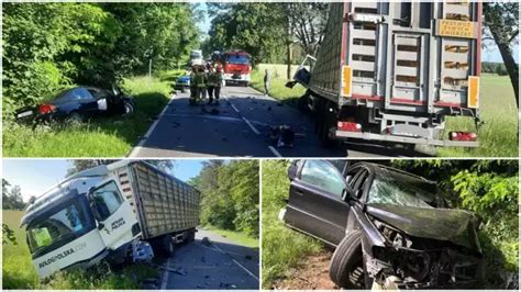 Wypadek na drodze wojewódzkiej w Urszulewie koło Rypina Czołowe