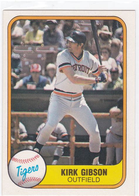 Kirk Gibson Fleer Rookie Detroit Tigers Rc Ebay