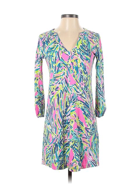 Lilly Pulitzer 100 Pima Cotton Green Casual Dress Size Xs 67 Off