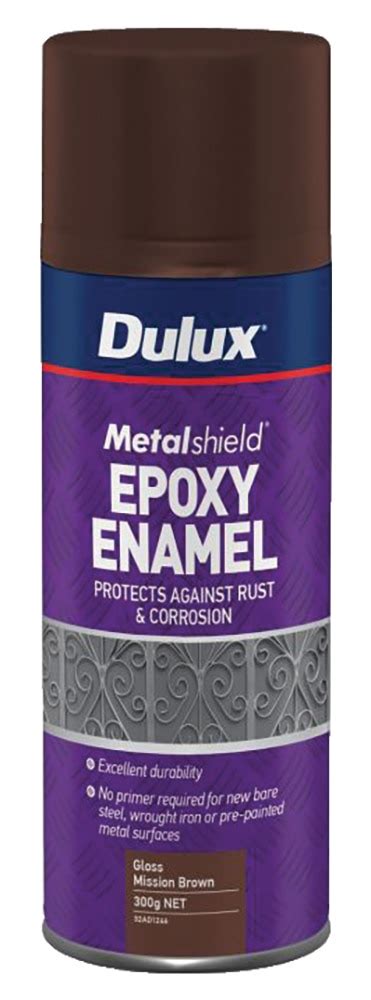 Dulux Metalshield Epoxy Enamel Spray Paint Gloss Mission Brown