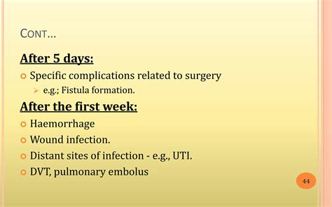 Postoperative Complications And Their Management Ppt Free Download