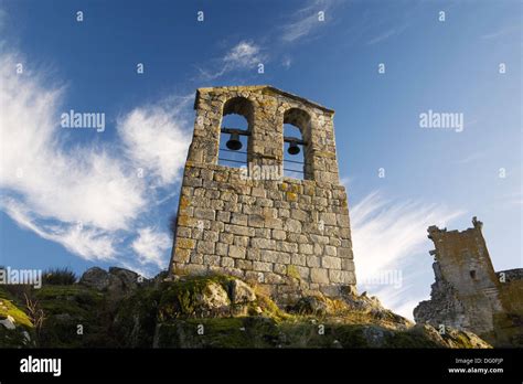 View Of The Bell Tower Of San Juan Bautista Church With The Trevejo