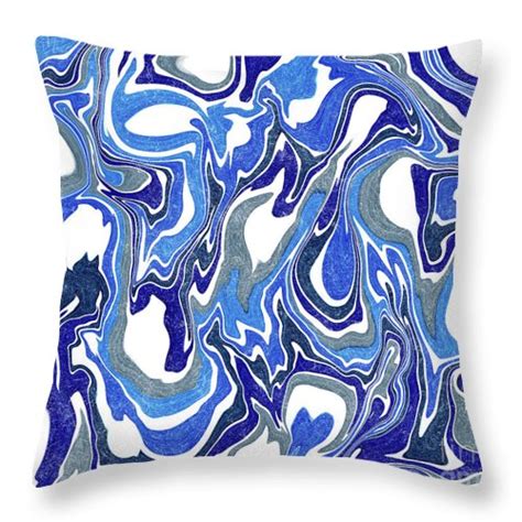 Blue Grey And White Liquid Abstract Throw Pillow For Sale By Lj Knight Abstract Throw Pillow