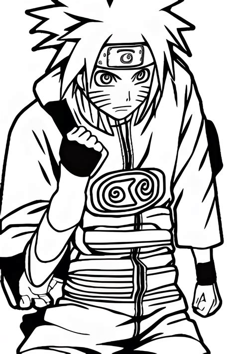 Naruto Anime Graphic Black And White Coloring Page · Creative Fabrica