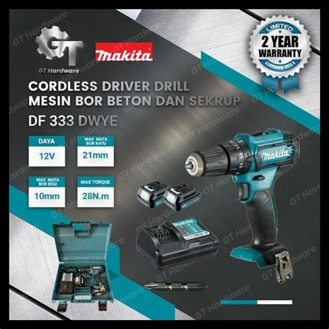 Jual Mesin Bor Baterai Makita Df 331 Df331 Dwye Cordless Drill