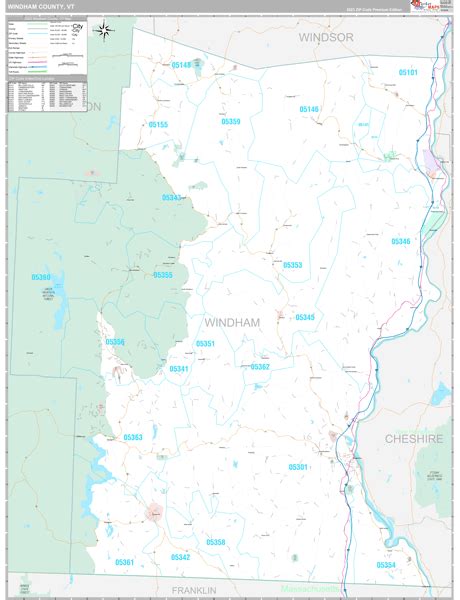 Windham County Vt Wall Map Premium Style By Marketmaps Mapsales