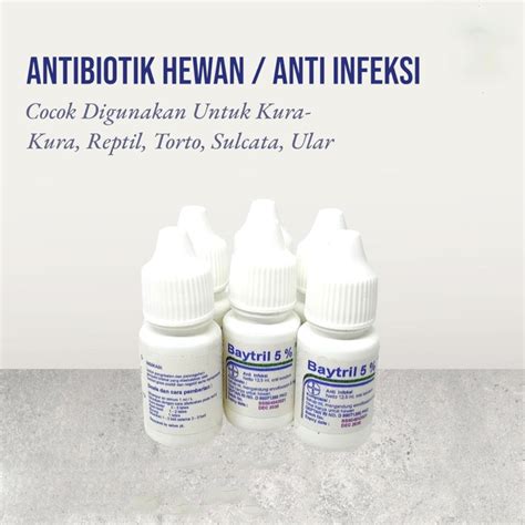 Jual Obat Baytril Antibiotik Pilek Flu Kura Kura Darat Ml Shopee