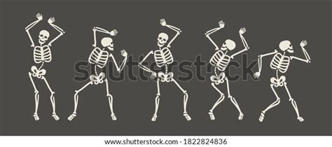 Funny Skeletons Dancing Day Dead Halloween Stock Vector Royalty Free