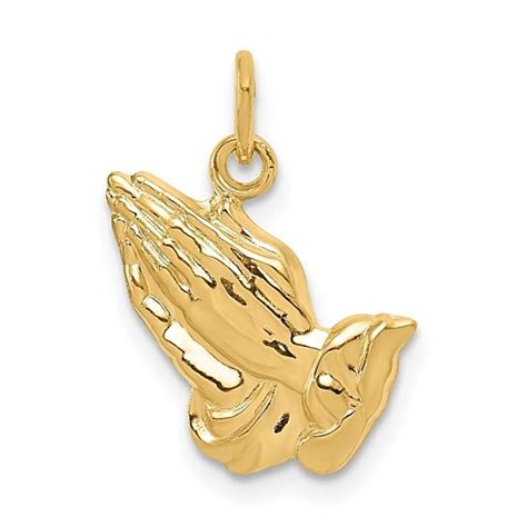 Buy K Yellow Gold Polished Finish Solid Flat Back Praying Hands Charm