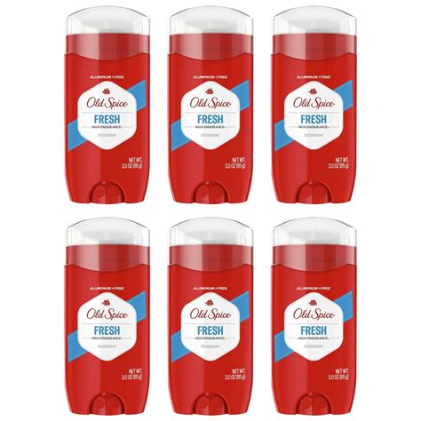 Pack Of 6 Old Spice High Endurance Fresh Scent Deodorant For Men 30