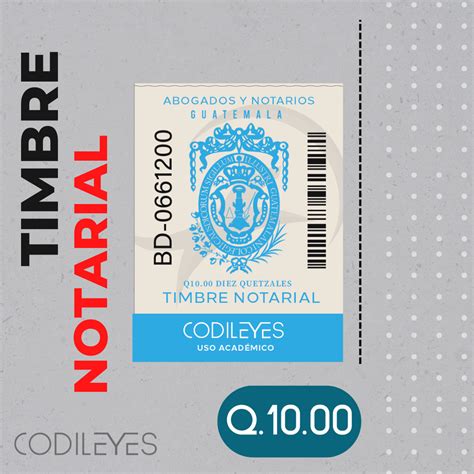 Timbre Notarial De Q Quetzales