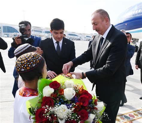 Azerbaijani President Arrives In Turkmenistan For Working Visit Photo