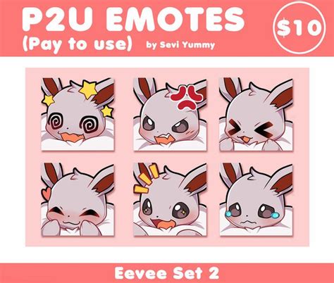 P2u Shiny Eevee Emotes By Seviyummy On Deviantart In 2022 Cute Dragon