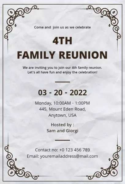 100 Family Reunion Invitation Wording Ideas to Bring Your Family Together