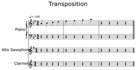 Transposition Sheet Music For Piano Alto Saxophone