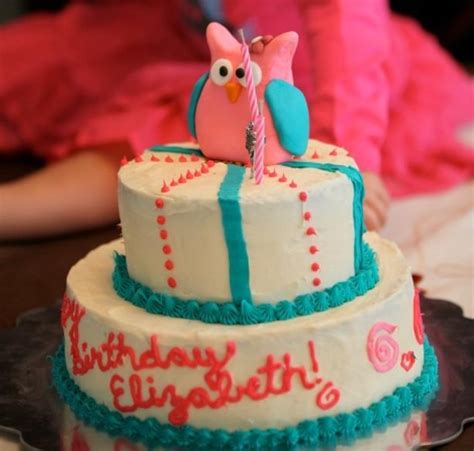 Birthday Cake For A 2 Year Old With Owl Topper - CakeCentral.com