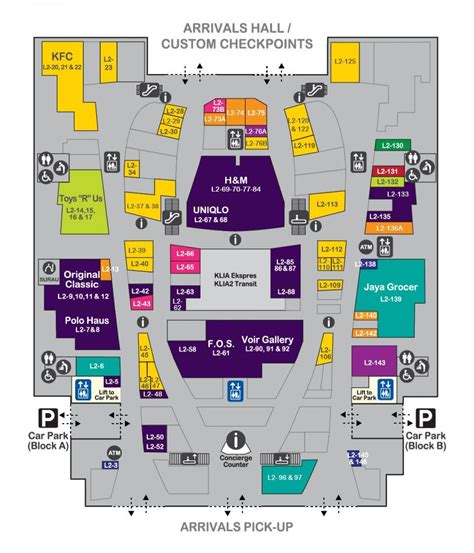 Klia parking map - Klia parking block a map (Malaysia)