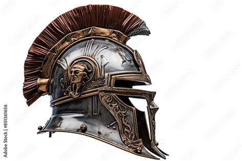 Helmet ancient Roman soldier on a white background. Topics related to ...