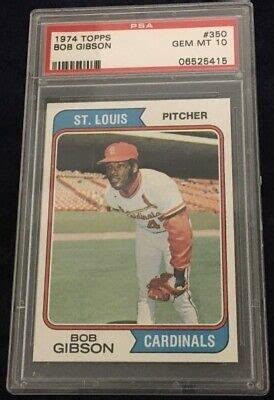 Topps Bob Gibson St Louis Cardinals Hof Psa Gem Mint Ebay