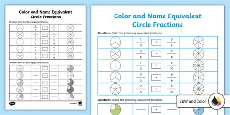 Equivalent Fractions Coloring Sheet