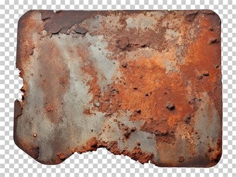 Rusty Metal Plate Isolated On Transparent Background Png Psd Premium