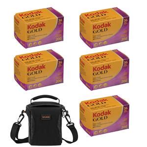 Kodak Kodacolor Gold 200 35mm Color Negative Roll Film 5 Pack With