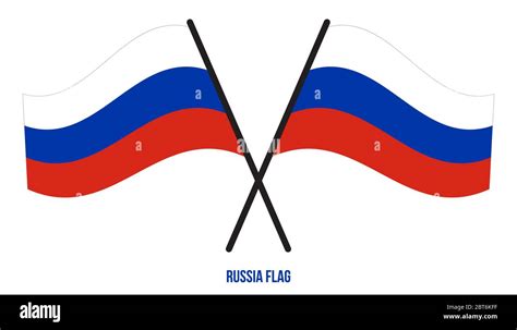 Russia Flag Waving Vector Illustration On White Background Russia