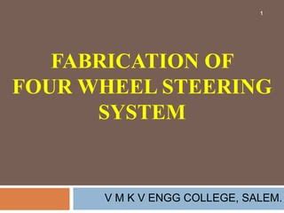 Four Wheel Steering System | PPT