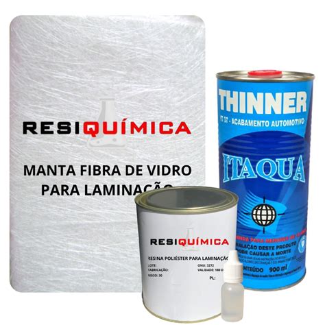 Kit Reparo C Manta Fibra De Vidro Kg Resina Kg Thinner Ml