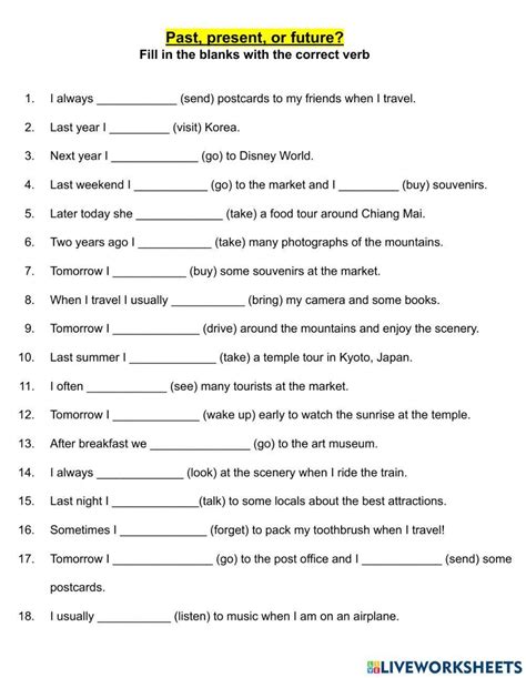 Past Present And Future Worksheet Worksheets Library