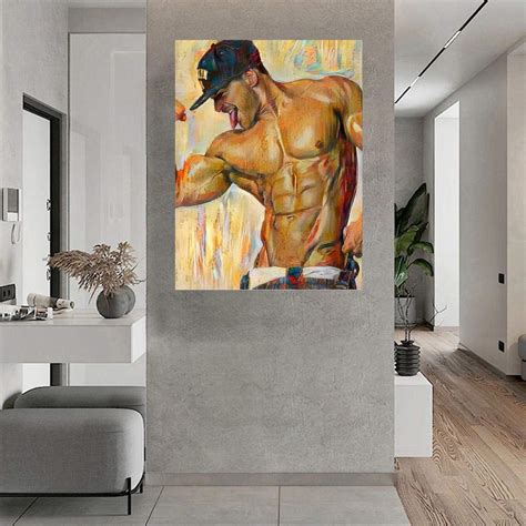 Framed Print Of Muscled Nude Male On Bed Gay Art Gifts For Gay Men Nude