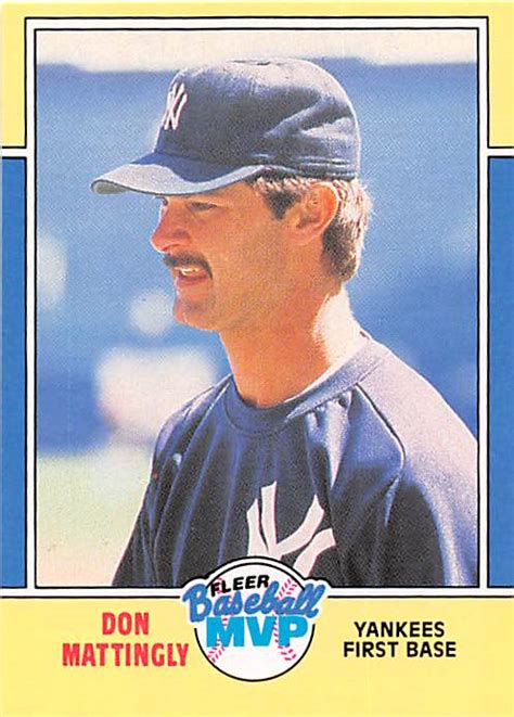 Don Mattingly Baseball Card New York Yankees All Star Fleer Mvp