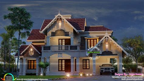 Very cute decorative sloping roof house Front Elevation Designs, Kerala ...