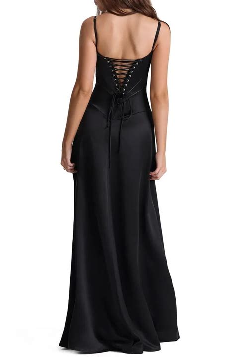 HOUSE OF CB Anabella Lace Up Satin Gown Nordstrom In 2024 Maxi