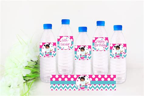 Spa Water Bottle Labels Spa Party Decorations Spa Party Spa Etsy