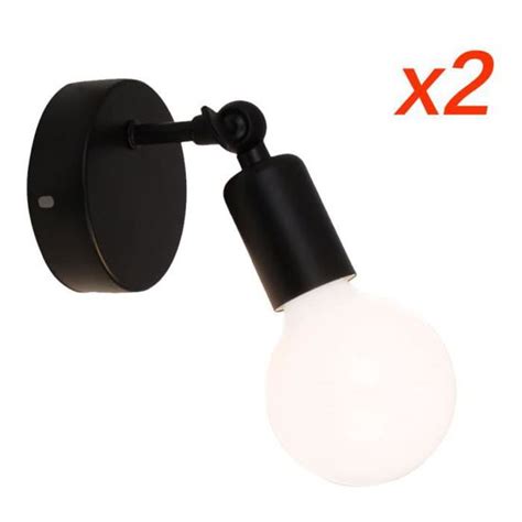 Idegu Lot De Applique Murale Moderne Industrille Noir E Lampe