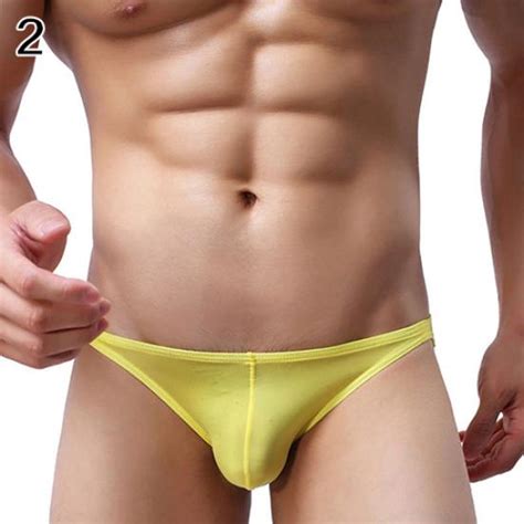 Buy Soutong Men Ultrathin Low Rise Ice Silk Briefs Underwear Bulge